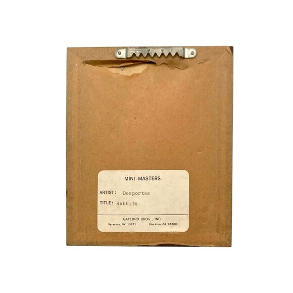 Print of The Rabbits by Desportes Vintage Miniature Animal Art Rustic Decor - Picture 5 of 6